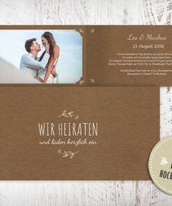 Einladungskarte Hochzeit, Hochzeitseinladung Klappkarte, Hochzeitseinladungskarten, Vintage, Wir heiraten, Einladungskarten