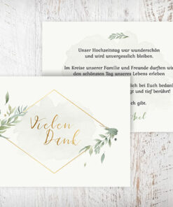 Dankeskarte, Danksagungskarte, Danksagung, Dankeskarten Hochzeit, Floral, elegant, Wir sagen Danke, Dankeschön, Vielen Dank, 2Seiten, A6, querformat