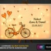 Hochzeit LED-Gästebuch- selber gestalten - rosa Fahrrad mit Herzen