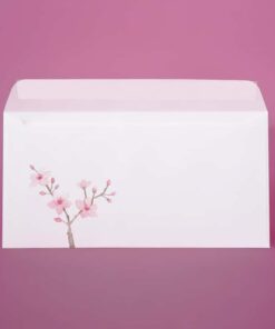 Der passende Briefumschlag für die Hochzeitskarten der Serie Mia. DIN lang Briefumschlag beidseitig bedruckt mit floralem liebevollem Design.