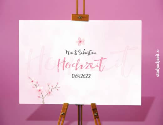 Leinwand - Serie - Mia - Hochzeit mit Euren Namen und Hochzeitstag