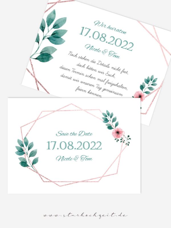 Save the Date Karten Blush Design