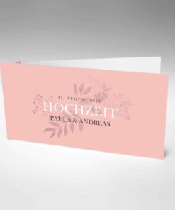 Einladung Hochzeit, Klappkarte, elegant, blush, Blumen