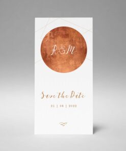 Save the Date Karte, elegant, kupfer, aussergewöhnliche Hochzeitseinladung