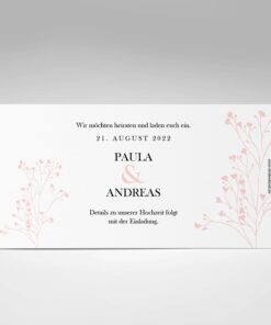 Save the Date Karte, elegant, blush, Blumen, aussergewöhnliche Hochzeitseinladung