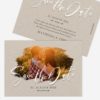 Save the Date Fotokarten romantische Mathilda in Kraftpapier Natur Look, mit weiser Kalligrafie Schrift, Vorderseite von starhochzeit.de. Zu den Hochzeitskarten gibt es passende Kuverts.