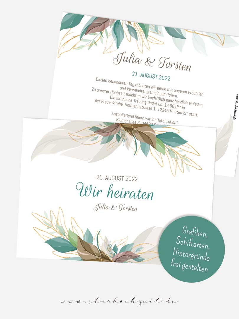 Hochzeitseinladungen selbst gestalten