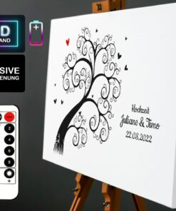Hochzeit Gästebuch Alternative Motiv Hochzeitsbaum mit rotem Herz