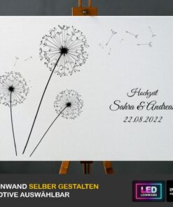 Hochzeit Gästebuch Alternative Motiv Löwenzahn vorn