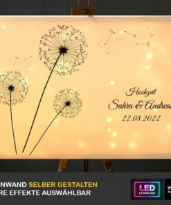 Hochzeit Gästebuch Alternative Motiv Löwenzahn vorn leuchtend