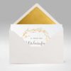Hochzeitseinladung Blumengold - Briefumschlag, Briefumschläge Hochzeit, Gold, Gold Effekt