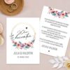 Einladungskarten Hochzeit, Blumenkranz, Blumen Aquarell, Vintage, Naturhochzeit, Date Karte, Date Karten