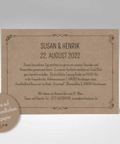Alternative view of Hochzeitseinladung – Kraftpapier modern rustikal
