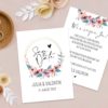 Save the Date Karte, Blumenkranz, Aquarell, Banderole, Date Karten, Natur, Vintage