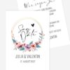 Save the Date Karten Hochzeit Blumenkranz