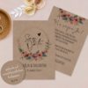 Save the Date Karte, Blumenkranz, Aquarell, Kraftpapier, Banderole, Date Karten