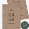 Save-the-Date Karten Hochzeit Kraftpapier modern rustkal