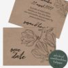 Save-the-Date Karten Hochzeit Kraftpapier Magnolie, Liebe, modern, außergewöhnlich