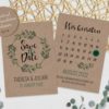 Save the Date Karten Hochzeit, Eukalyptus, Kraftpapier, Kalender Hochzeit