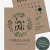 Save the Date Karten Hochzeit, Kraftpapier, Soft Greenery, Hochzeit, Grün, Natur, außergewöhnlich, Eukalyptus, Kalender Hochzeit