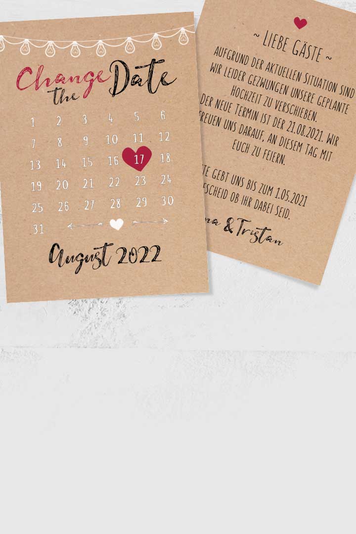 Change the Date Karten Hochzeit