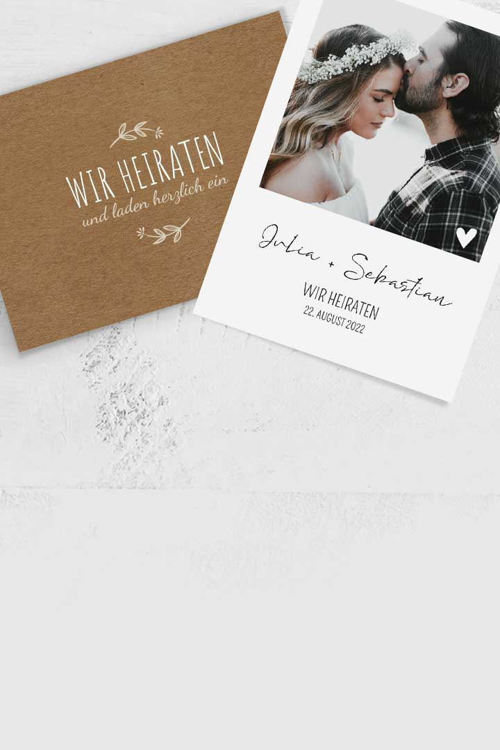 Hochzeitskarten, Hochzeitseinladungskarten mit Foto selber gestalten!