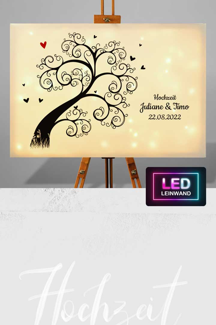 LED Leinwand - Fotoleinwand zu Hochzeit mit LED