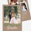 Dankeskarten Hochzeit Liebesglück im Vintage Look