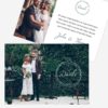 Dankeskarte Ringzauber grün mit Foto, Hochzeitsdanksagungskarte