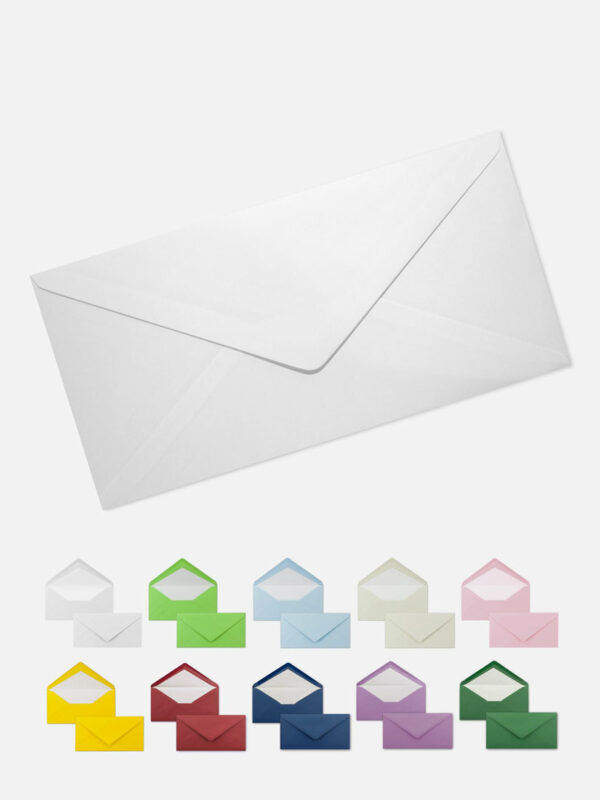 Briefumschlag DIN lang, Farbe: weiss