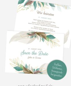 Save-the-Date Karte selber machen, Save-the-Date Karte selbst gestalten