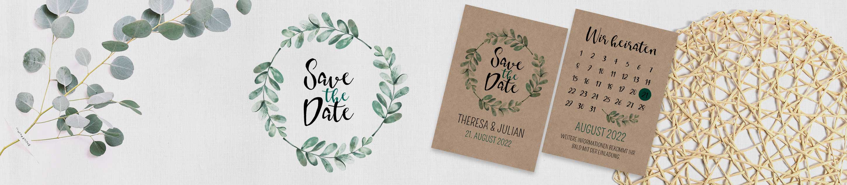 Banner Save-the-Date Kraftpapier Karten - starhochzeit.de