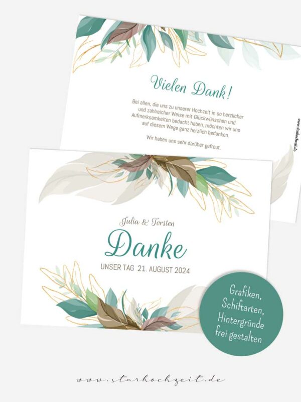 Dankeskarten Hochzeit selbst gestalten, Dankeskarten Hochzeit selber machen