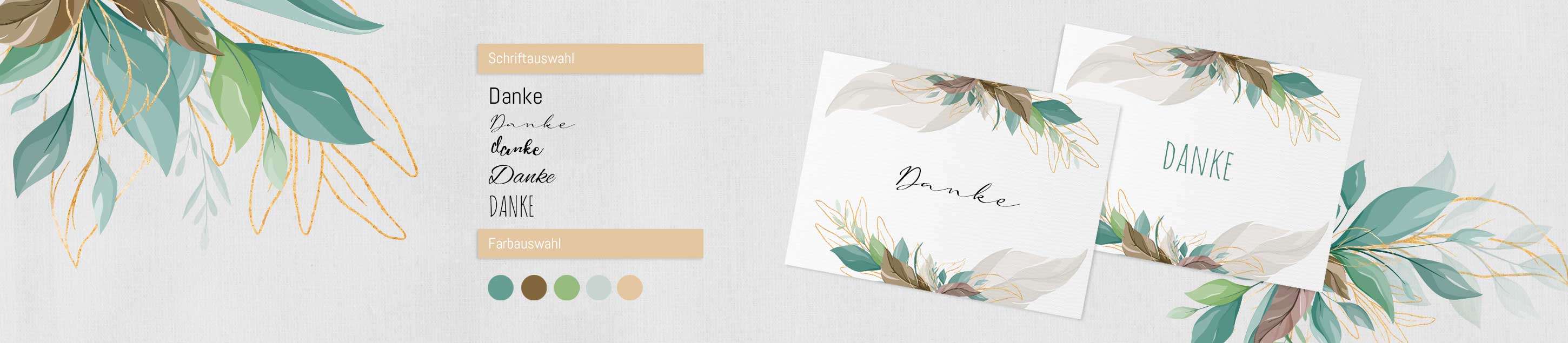 Banner Dankeskarten frei gestalten down