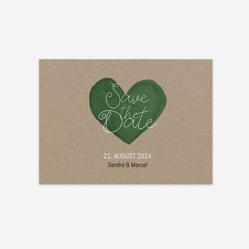 Rubrik Bild Save the Date Karten Hochzeit Kraftpapier