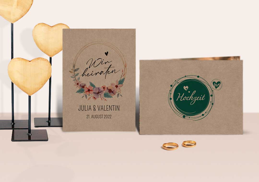 Banner Top Hochzeitseinladungen Kraftpapier