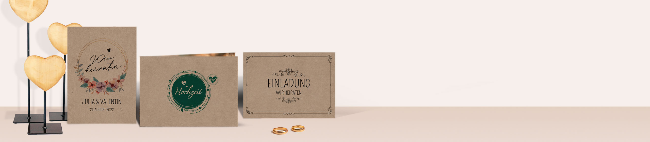 Banner Top Hochzeitseinladungen Kraftpapier