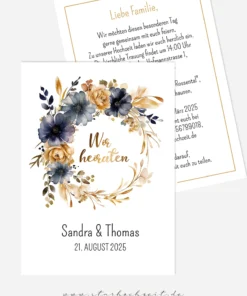 Hochzeitseinladungen Vintage, Floral, Boho, Blumen