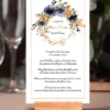 Menükarten Hochzeit Serie Floral Vintage im Boho Style Ansicht mit Tischkartenhalter aus Holz Hochzeitstisch