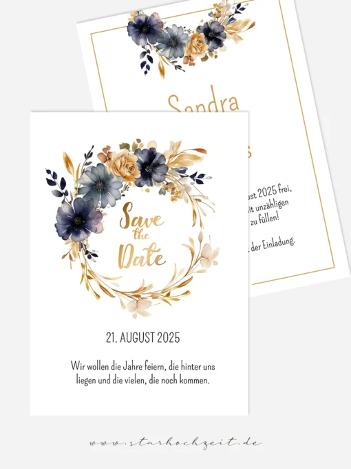 Save the Date Karten Hochzeit Vintage, Floral, Boho, Blumen