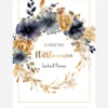 Willkommensschild Hochzeit. Boho Floral Vintage Style